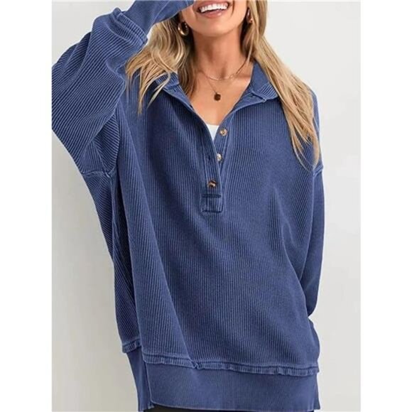 Half Snap Long Sleeve Hoodie - Picture 8 of 15